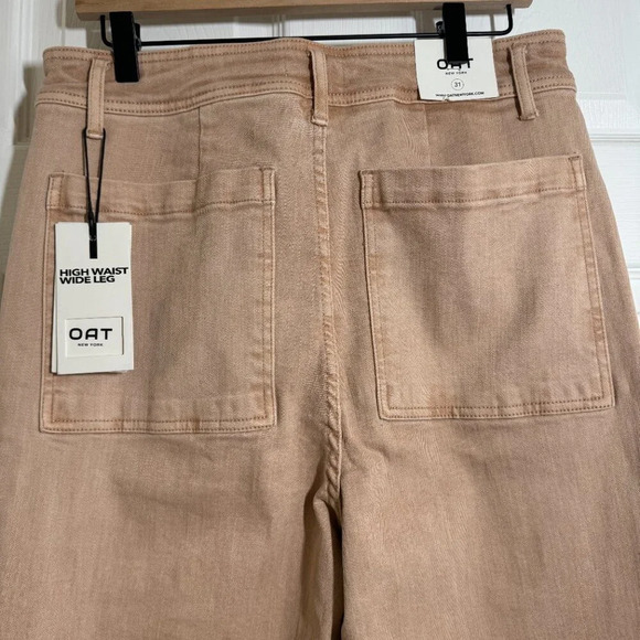 NWT Oat New York High Rise Wide Leg Rose Pink Jean - Picture 7 of 16